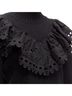 Sea New York 100% Wool Black Sea York merino wool alpaca Victorian ruffle crop sweater Size 2 - photo 2