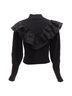 Sea New York 100% Wool Black Sea York merino wool alpaca Victorian ruffle crop sweater Size 2 - photo 5