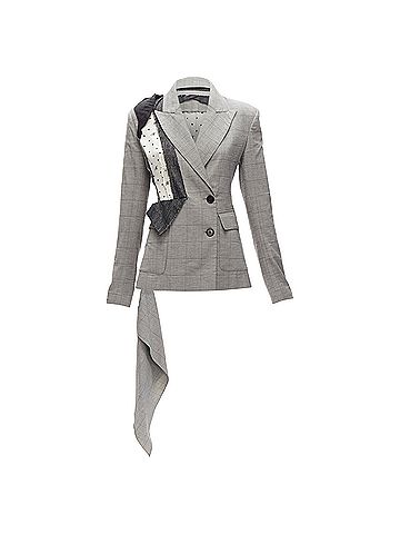 Monse Monse wool cotton deconstructed draped asymmetric blazer jacket (view 1)