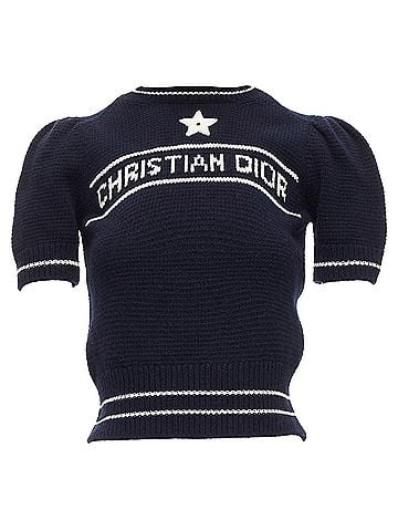 Christian Dior Christian Dior cashmere puff sleeve crew crop sweater (view 1)