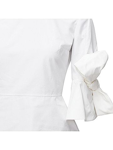 Roksanda Roksanda Kemi cotton poplin bow cuff sleeve peplum top (view 2)