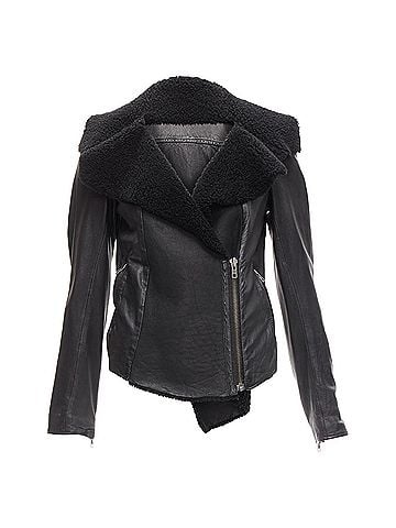 ALLSAINTS All Saints Nene sheepskin leather shearling lined biker jacket (view 1)