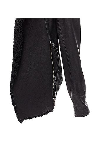 ALLSAINTS All Saints Nene sheepskin leather shearling lined biker jacket (view 2)