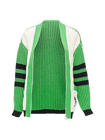Gucci Gucci Adidas logo pocket varsity cable knit cardigan coat (view 1)