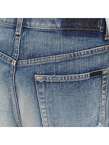 Saint Laurent Saint Laurent distressed washed denim high waisted shorts (view 2)