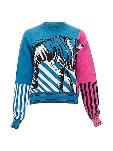 Christian Dior Christian Dior D-Jungle Pop Zebra graphic cashmere sweater (view 1)