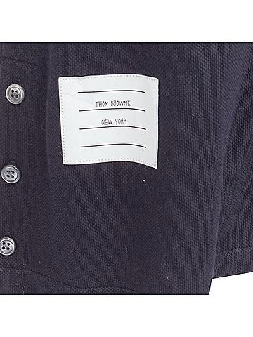 Thom Browne Thom E signature stripe webbing pique polo dress (view 2)