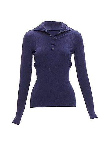 Alaïa Alaia wool blend button turtleneck sweater top (view 1)