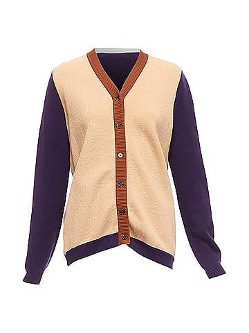 MARNI Marni colorblocked mixed material cardigan sweater (view 1)