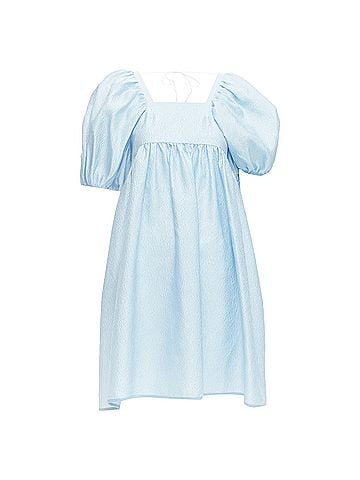 Cecilie Bahnsen Cecilie Bahnsen silk blend rose silk jacquard puff babydoll dress (view 1)