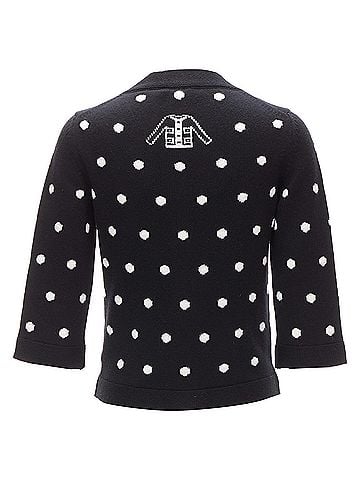 Chanel Chanel cashmere silver embellished polka dot cardigan (view 1)
