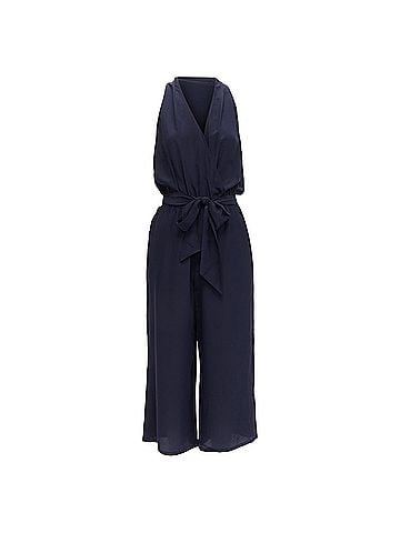 Tory Burch Tory Burch silk v neck wide leg wrap tie jumpsuit (view 1)