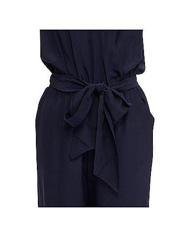 Tory Burch Tory Burch silk v neck wide leg wrap tie jumpsuit (view 2)