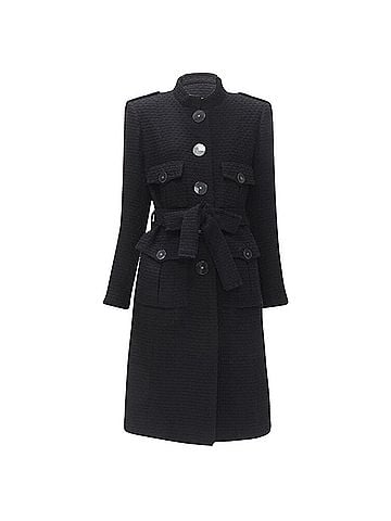 Chanel Chanel Paris Cosmopolite tweed CC button belted coat (view 1)