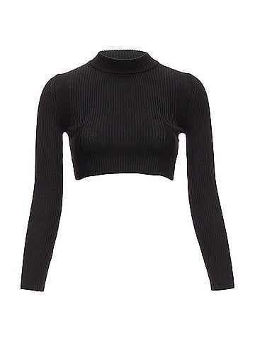Maison Margiela Maison Margiela wool crew ribbed sock knitcrop top (view 1)