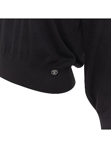 Chanel Chanel wool cable knit varsity collar CC charm sweater (view 2)