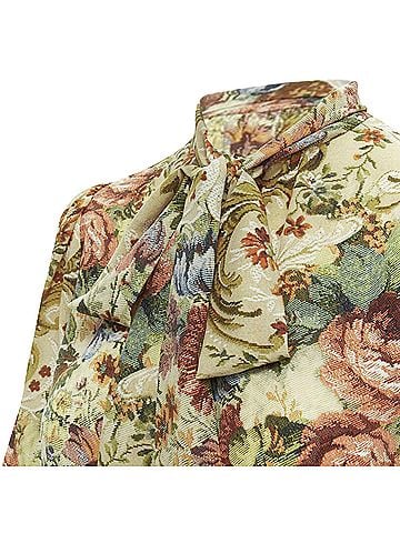 Dolce & Gabbana Dolce & Gabbana silk tapestry floral print tie neck blouse (view 2)