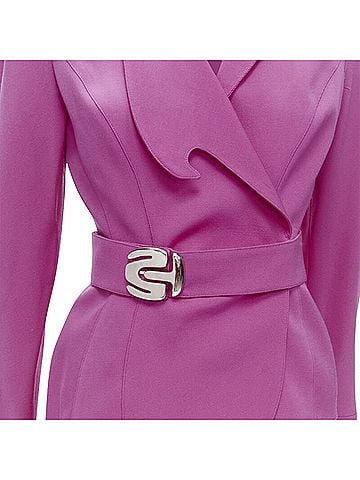 Thierry Mugler Thierry Mugler curved lapel metal buckle blazer (view 2)