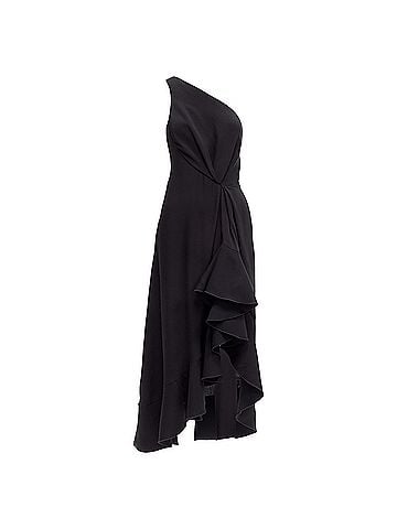 Dion Lee Dion Lee silk one shoulder drape asymmetric ruffle dress (view 1)