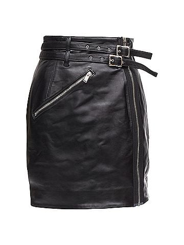 Undercover Undercover sheep leather zip motorcycle biker skirt (view 1)