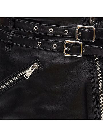 Undercover Undercover sheep leather zip motorcycle biker skirt (view 2)