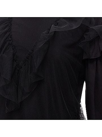 Simone Rocha Simone Rocha asymmetric tulle ruffle trim overlay tshirt dress (view 2)