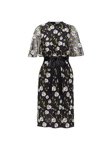 Giambattista Valli Giambattista Valli floral lace cape back belt tie dress (view 1)
