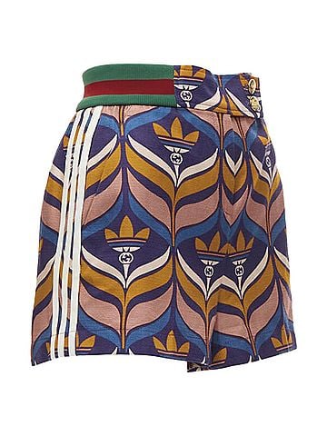 Gucci Gucci Adidas logo print striped shorts (view 1)