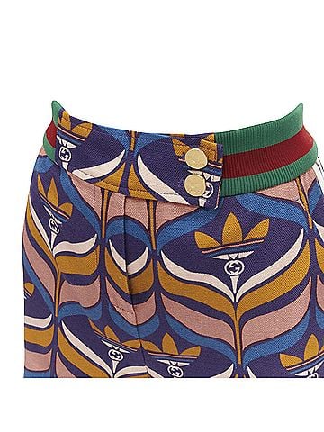 Gucci Gucci Adidas logo print striped shorts (view 2)
