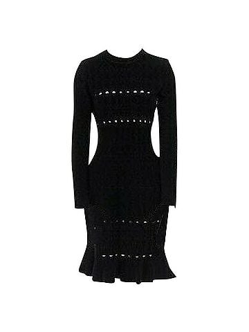 Alaïa Alaia chenille cutout fluted hem bodycon dress (view 1)