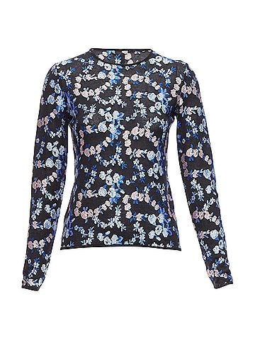 Giambattista Valli Giambattista Valli cashmere silk flower embroidery top (view 1)