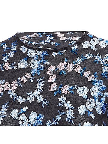 Giambattista Valli Giambattista Valli cashmere silk flower embroidery top (view 2)