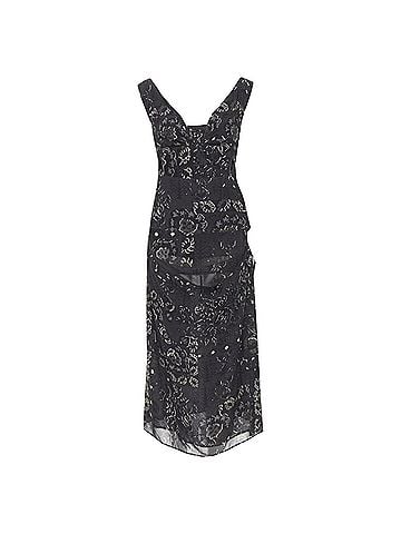 Yohji Yamamoto Yohji Yamamoto floral paisley cut out draped midi dress (view 1)