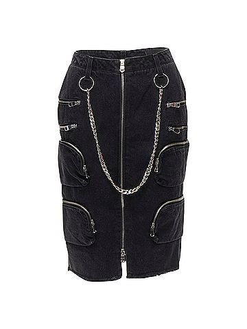 Faith Connexion Faith Connexion NTMB denim punk chain multi pockets skirt (view 1)