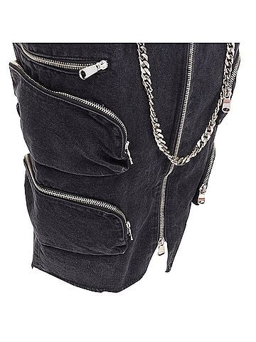 Faith Connexion Faith Connexion NTMB denim punk chain multi pockets skirt (view 2)