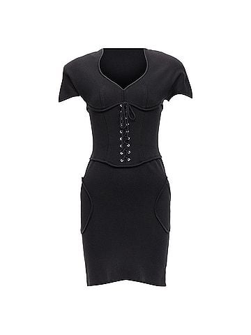 Thierry Mugler Thierry Mugler jersey corset lace up waist bodycon dress (view 1)
