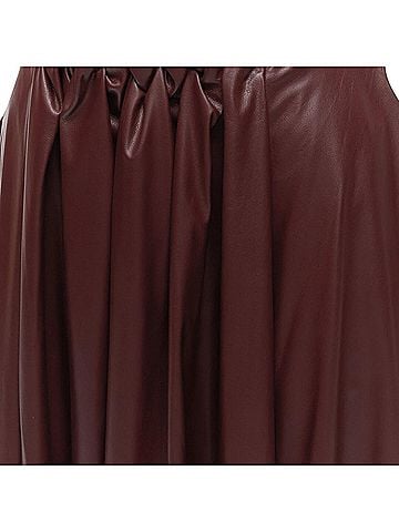 Roksanda Roksanda faux leather wool lined ruched waist A-line midi skirt (view 2)
