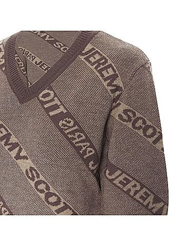 Jeremy Scott Jeremy Scott Paris logo intarsia wool short sweater (view 2)
