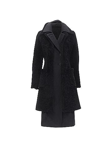 Céline Celine lambskin shearling wool layer coat (view 1)