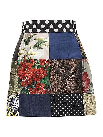 Dolce & Gabbana Dolce & Gabbana Patchwork floral jacquard short skirt (view 1)