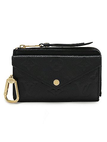 Louis Vuitton LOUIS VUITTON Monogram Empreinte Porte Carte Recto Verso Coin Case Wallet with Card Case, Noir Black, M69421 (view 1)