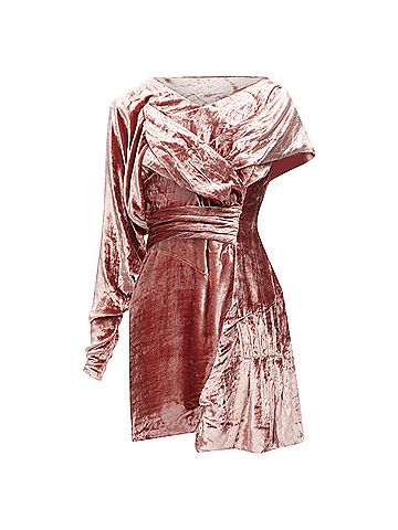 Michael Van Der Ham Michael Van Der Ham velvet asymmetric wrap draped mini dress (view 1)