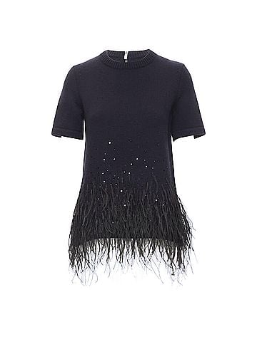 Michael Kors Michael Kors Collection feather sequins embellished cashmere sweater (view 1)