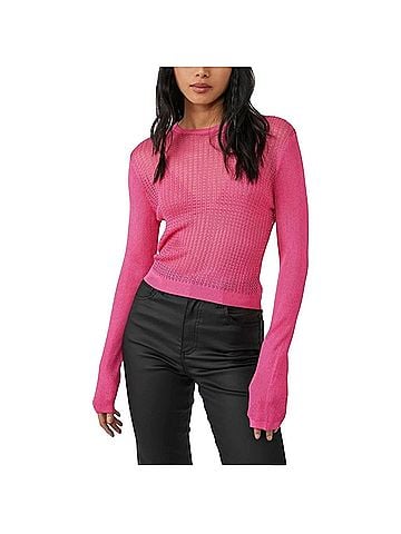 Free People Free People H2O Crewneck Pullover Lightweight Sweater 
Hibiscus Highlight Pullover Sweater (view 1)