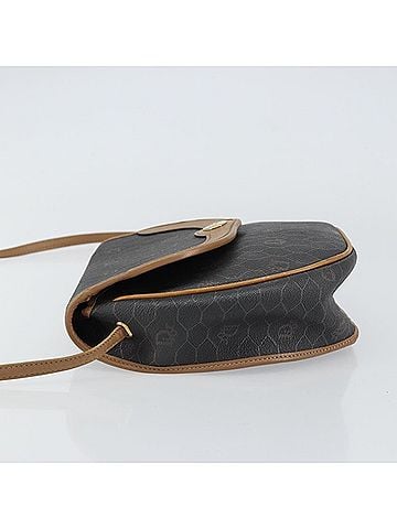 Dior Vintage Honeycomb Flap Crossbody Bag Coated Canvas Black Canvas Shoulder Bag Bag (view 2)