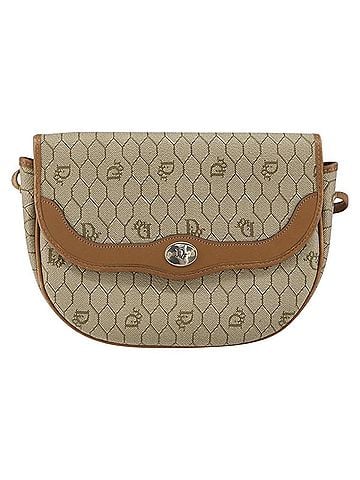 Dior Vintage Honeycomb Shoulder Bag Canvas And Leather Beige Canvas Shoulder Bag Bag (view 1)