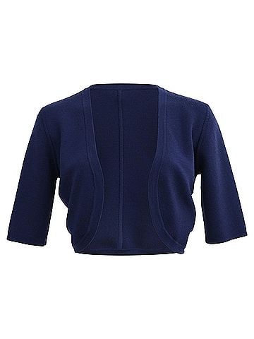 Michael Kors Michael Kors Half-Sleeved Bolero in Navy Blue Wool (view 1)