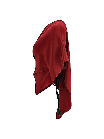 Roland Mouret Roland Mouret Draped Blouse in Red Silk (view 2)