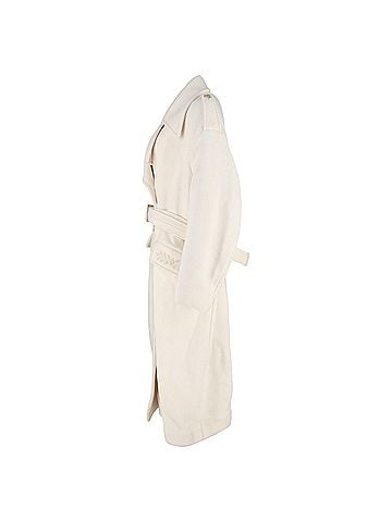 ETRO Etro Oversized Double-Breasted Belted Coat with Pockets in White Wool (view 2)