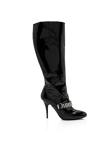 Burberry Burberry Patent Leather Chain Knee High Boots (view 1)